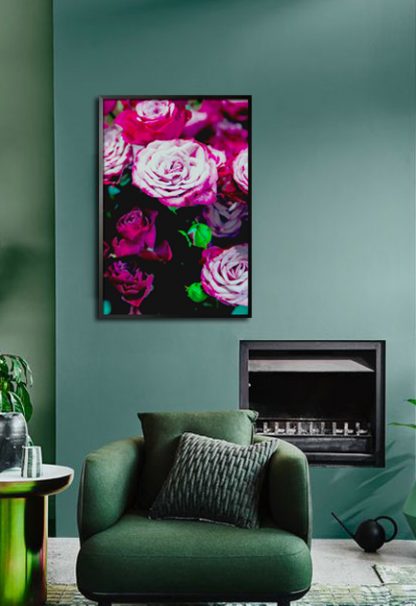 Dark roses poster in interior