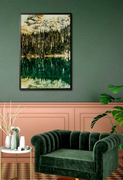 Pine tree forest reflected poster in interior