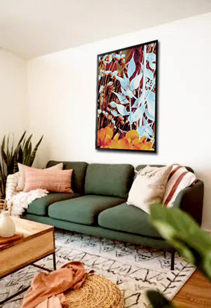 White lilies poster in interior
