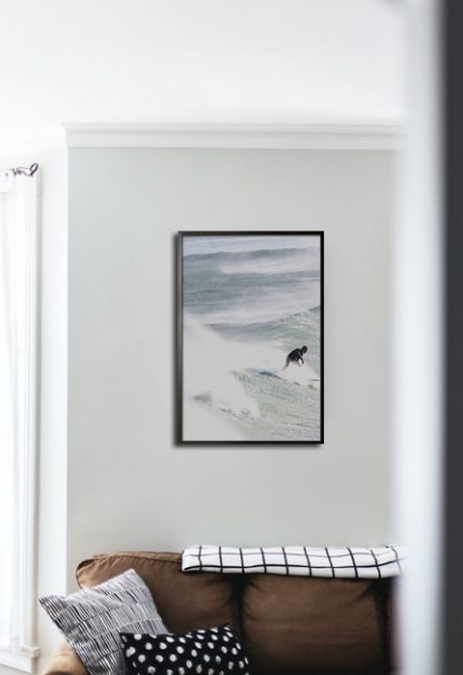 Surfer man poster in interior