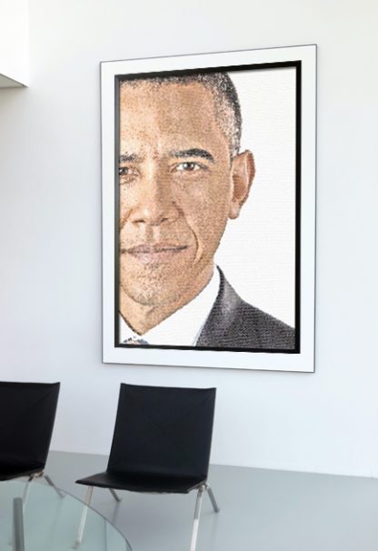 Obama artsy photography poster in interior