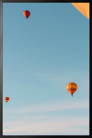 Blue sky and hot air balloon Poster