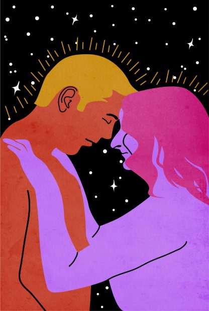 Couple in galaxy Poster
