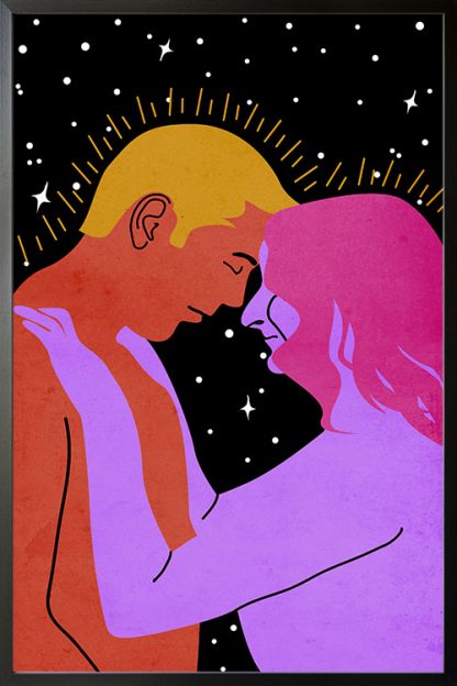 Couple in galaxy Poster