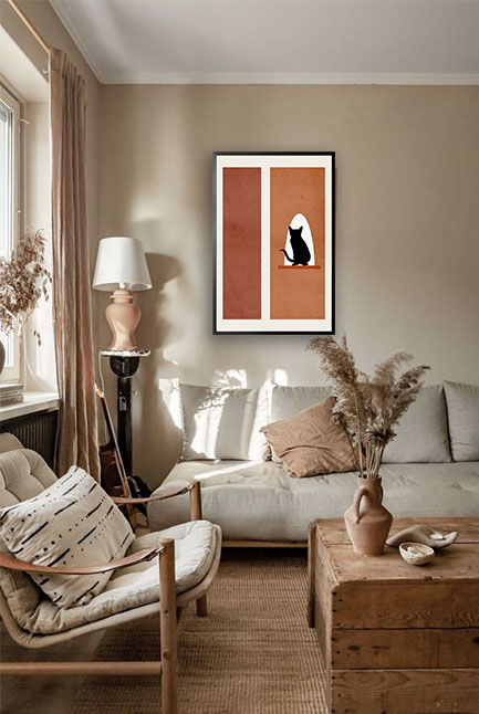 Cat art no.1 Poster in interior