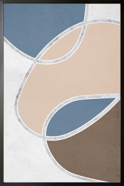 Shapes with silver line no. 1 Poster