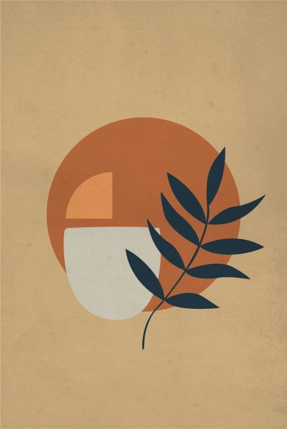 Shapes and minimal leaf Poster