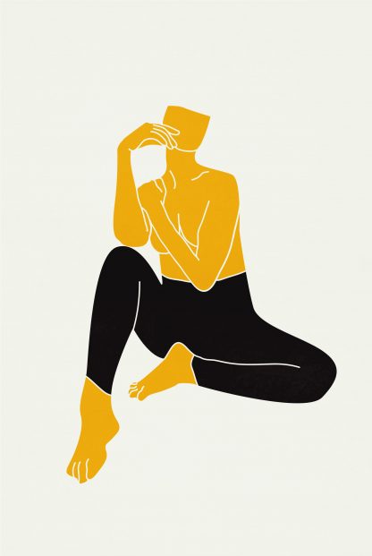 Topless yellow women Poster