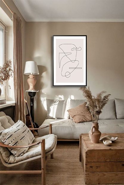 Art line no. 1 poster in interior