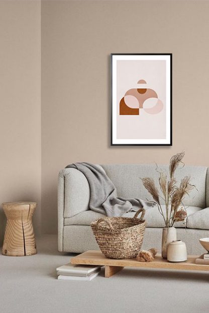 Geometric art shape poster in interior