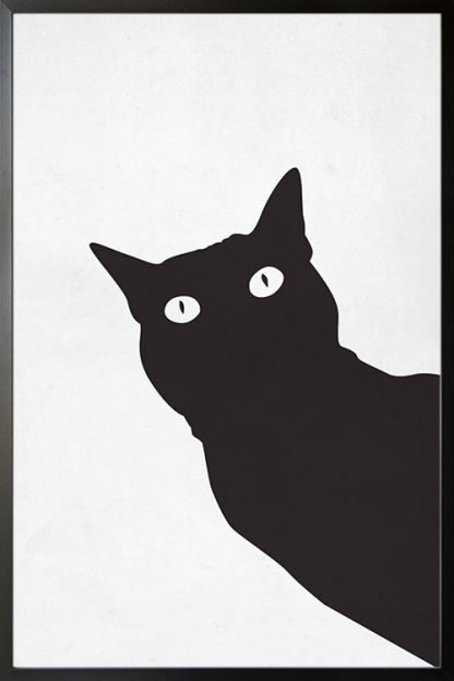 Black stencil cat poster