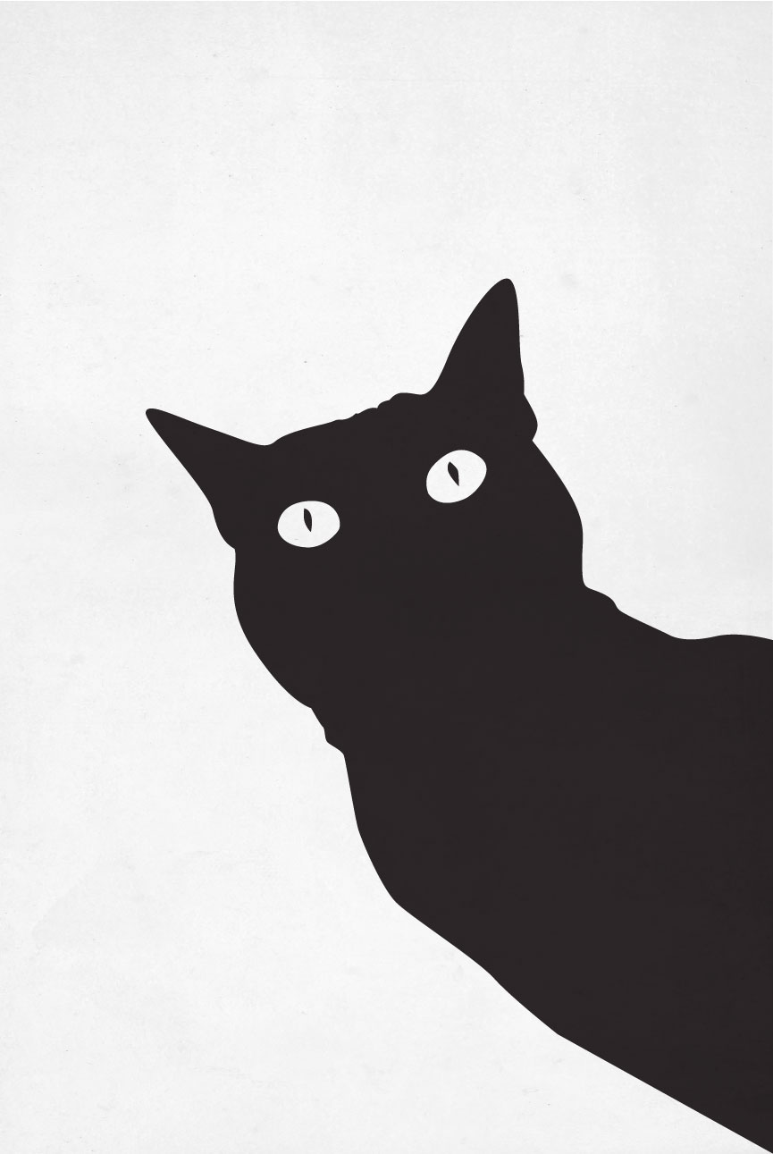 Black stencil cat poster