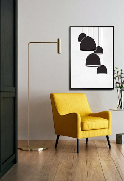 Elegant lamps poster in interior