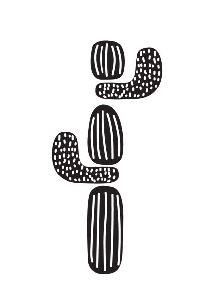 Stencil cactus poster