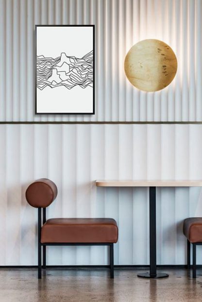 Scribble mountain poster in interior