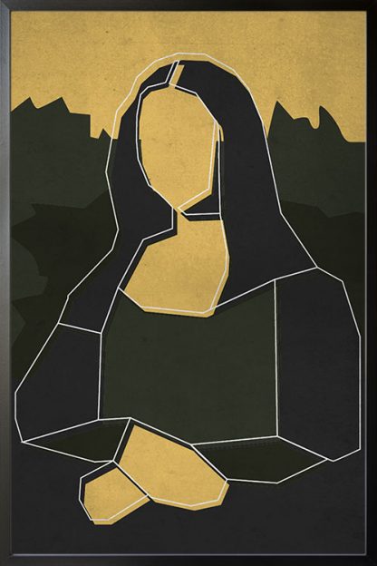 Geometric mona lisa poster