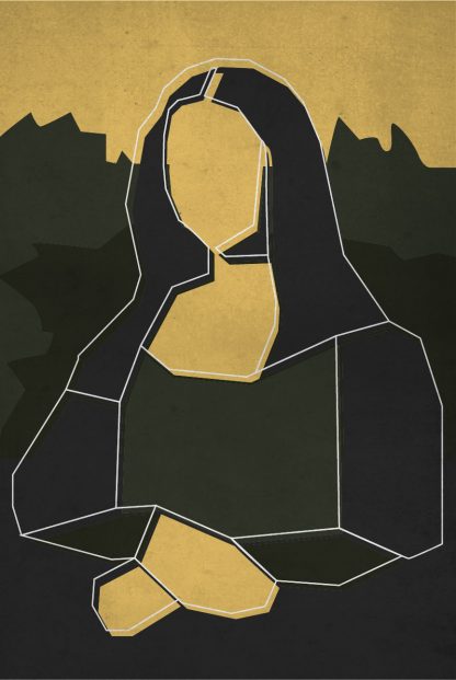 Geometric mona lisa poster