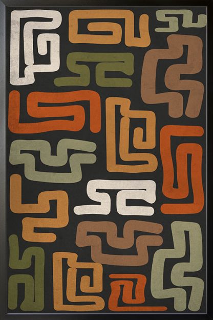 Maze patern shapes Poster