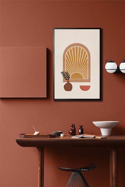 Neutral Boho Illustration 2 Poster in interior