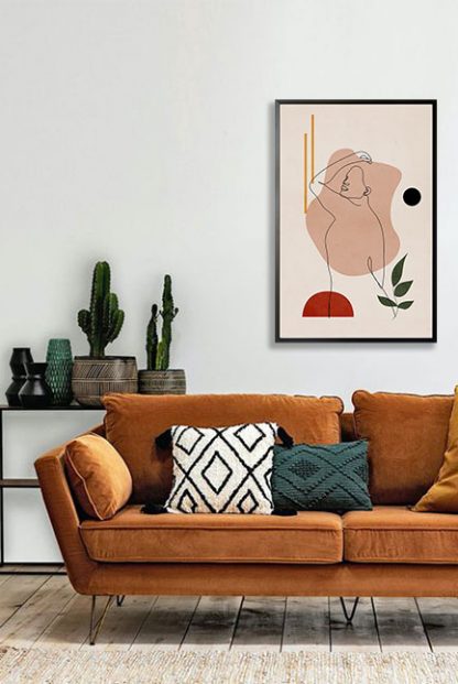 Neutral Boho Illustration 3 Poster in interior