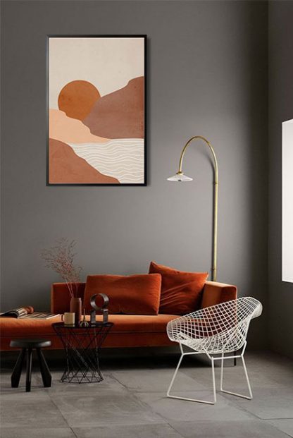 Neutral Boho 5 Poster in interior