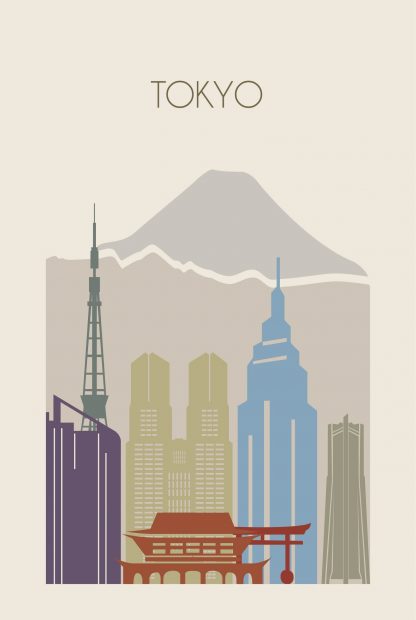 Tokyo skyline poster Poster