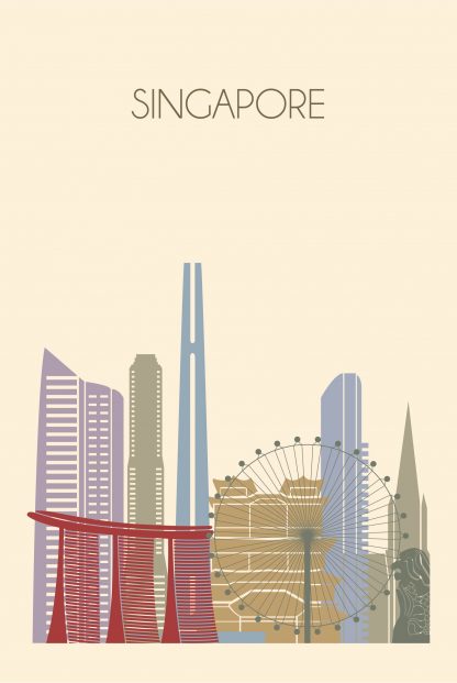 Singapore skyline poster Poster