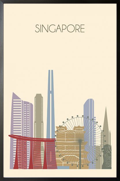 Singapore skyline poster Poster