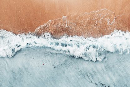 Waves and sand from top Poster