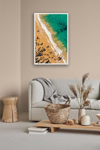Beautiful beach from top view 2 Poster in interior