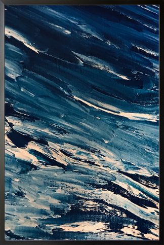 Blue water waves on canvas Poster
