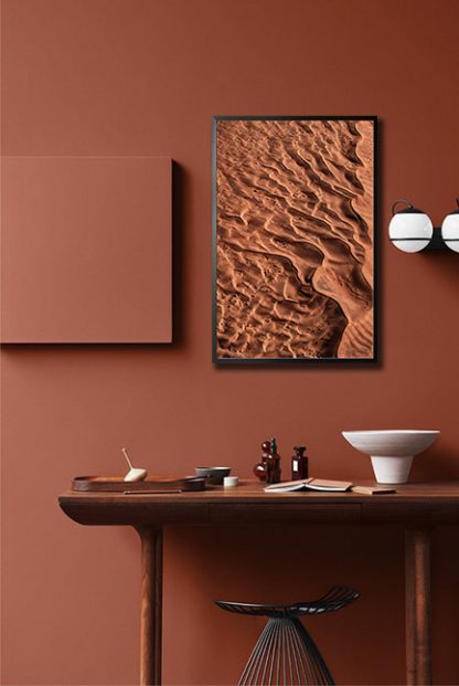 Desert texture at evening Poster in interior