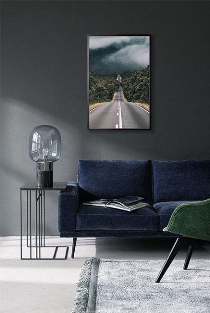 Foggy road Poster in interior