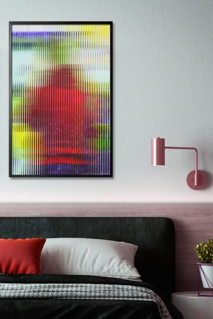 Glass vertical effect poster in interior