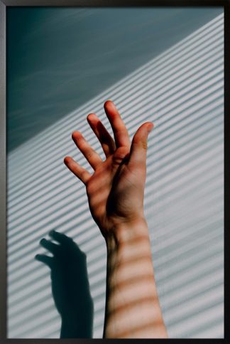 Hand photo with horizontal shadow effect poster