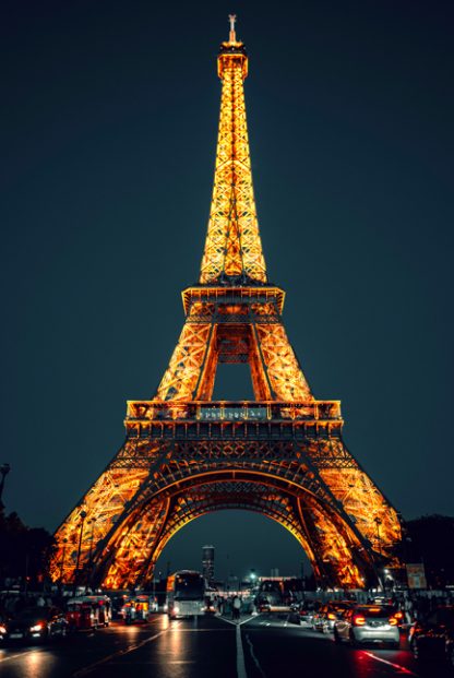 Eiffel tower at night poster