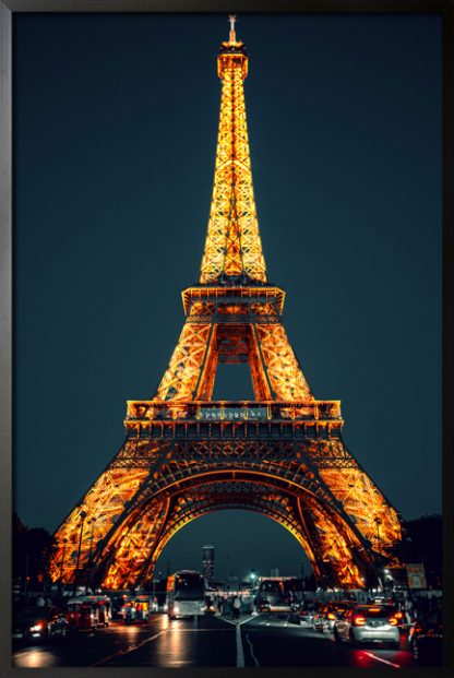 Eiffel tower at night poster