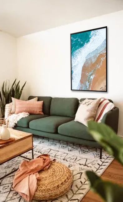 Beach and shore aerial view Poster