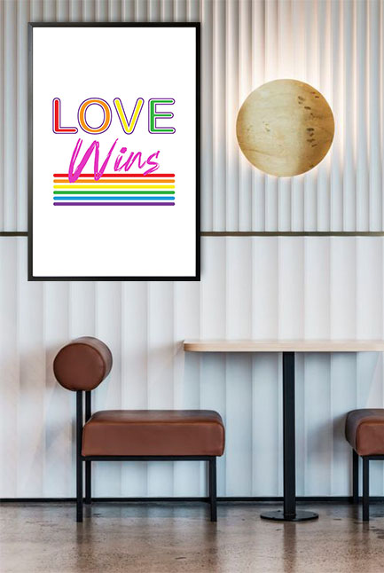 Love wins lines Poster in interior