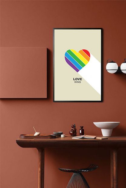 Love wins Heart Poster in interior