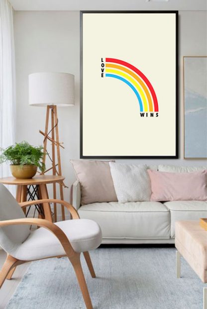 Love wins rainbow Poster in interior