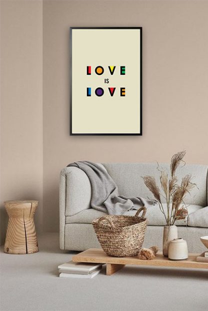 Love is Love Poster in interior