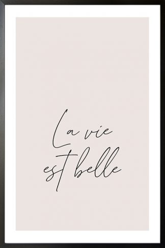 La vie est bell neutral tone poster