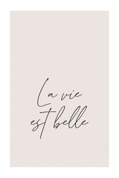 La vie est bell neutral tone poster