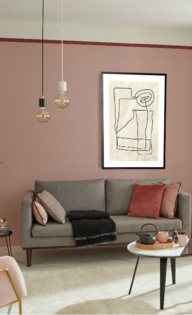 Black and beige art 2 poster in interior