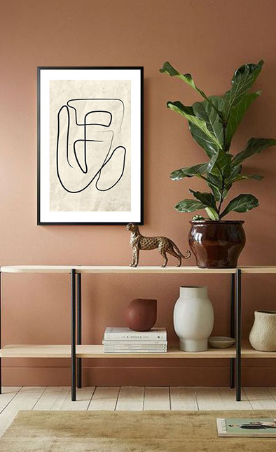 Black and beige art 3 poster in interior