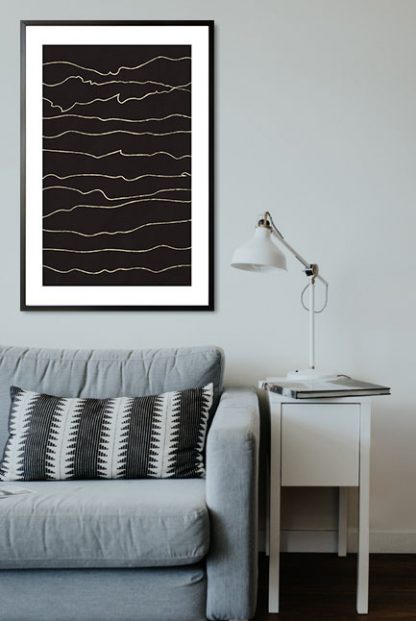 Black and beige art 8 poster in interior