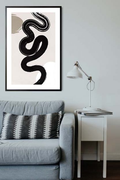 Brush stroke and shape no. 2 poster in interior