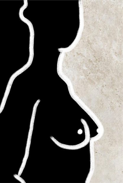 Nude lady brush stroke and textured background poster