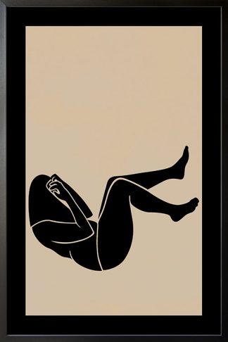 Chubby sad lady in black border poster